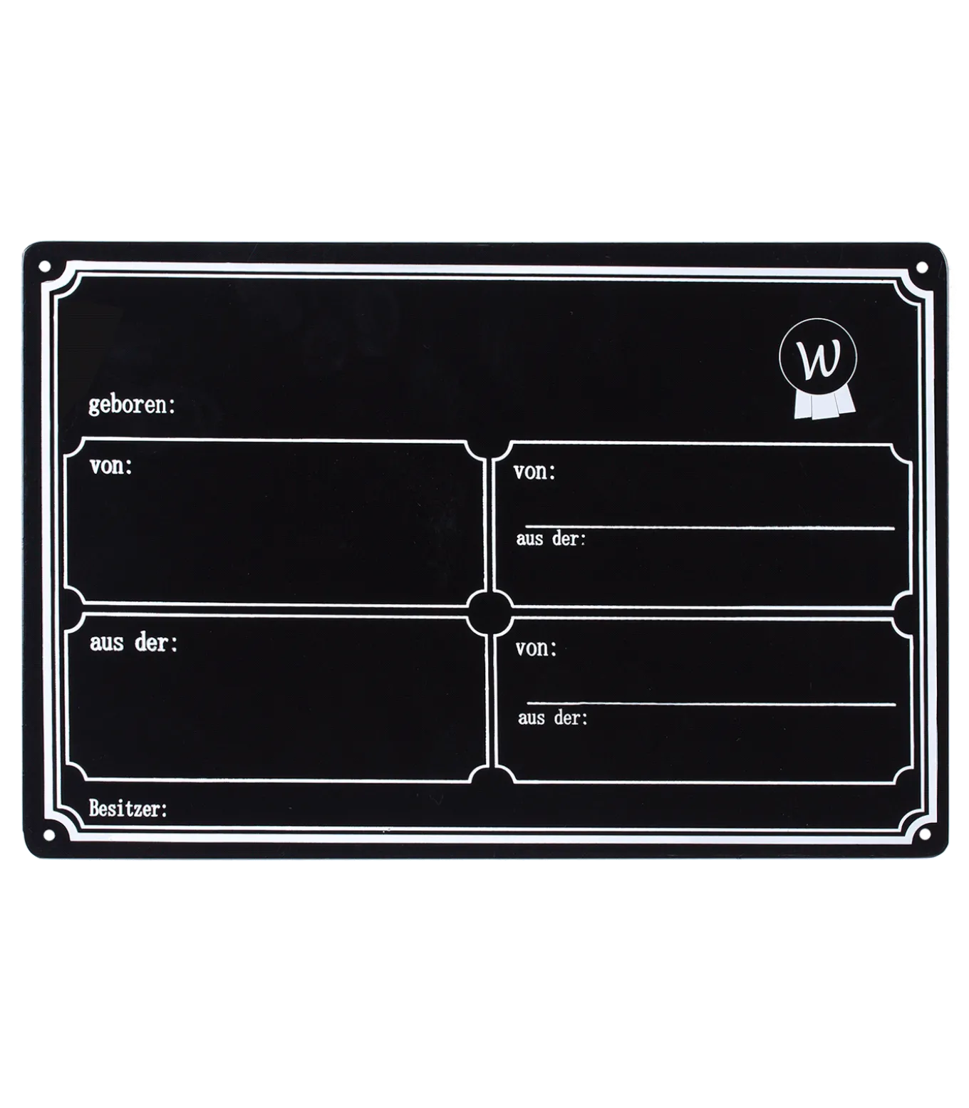 Boxenschild, Metall