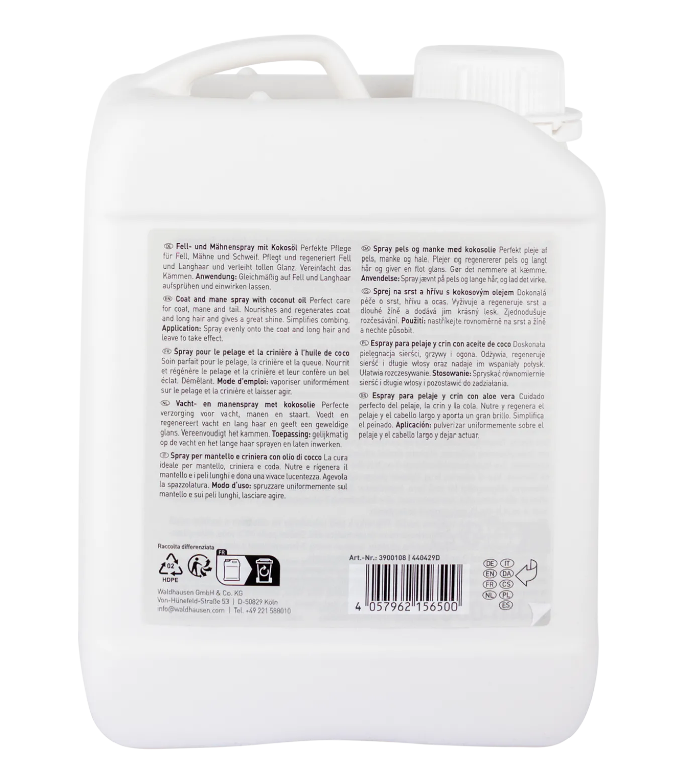 Fell- und Mähnenspray mit Kokosöl, 2500 ml